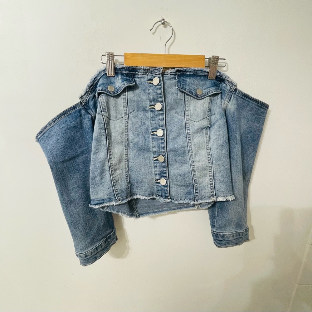 Denim Off-Shoulder Jacket